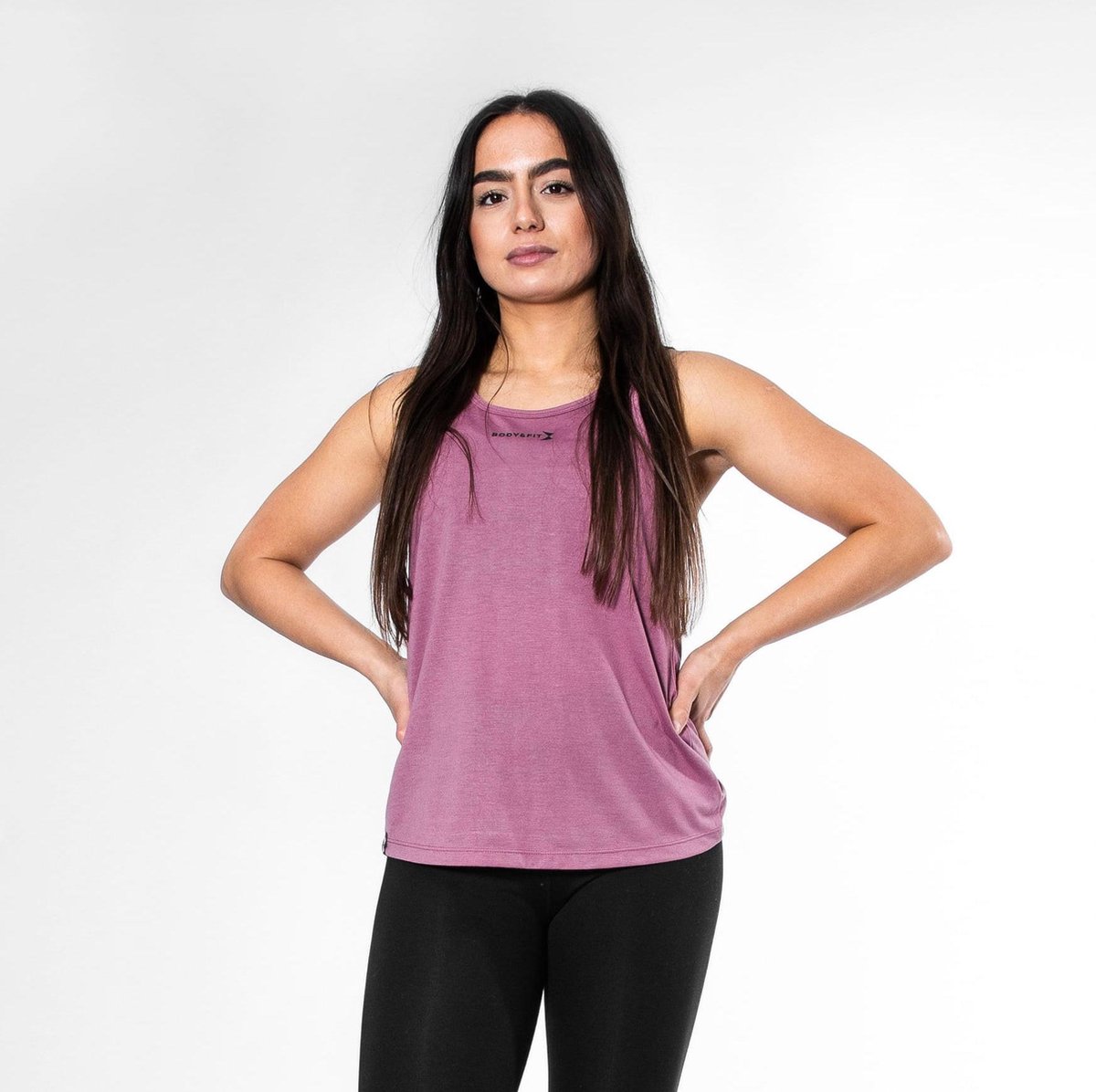 Body & Fit Essential Lightweight Tank Top Dames - Sportshirt Racerback – Maat: S - Mauve