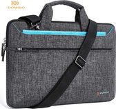 Domiso laptop tas - 15.6 inch - blauw en grijs - schokbestendig - spatwaterdicht - laptop sleeve - intrekbare handvat