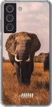 6F hoesje - geschikt voor Samsung Galaxy S21 FE -  Transparant TPU Case - Elephants #ffffff