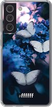 6F hoesje - geschikt voor Samsung Galaxy S21 FE -  Transparant TPU Case - Blooming Butterflies #ffffff