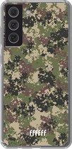 6F hoesje - geschikt voor Samsung Galaxy S21 FE -  Transparant TPU Case - Digital Camouflage #ffffff