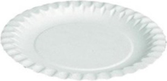 100x Assiettes en carton blanc 15 cm - Assiettes jetables