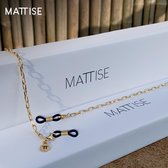 MATTISE Goud Staal Brillenkoord met Grote Schakels — Brillenkoordje Dames en Heren — Lang Zonnebril Koordje — Brilketting Brilkoord Chain Ketting