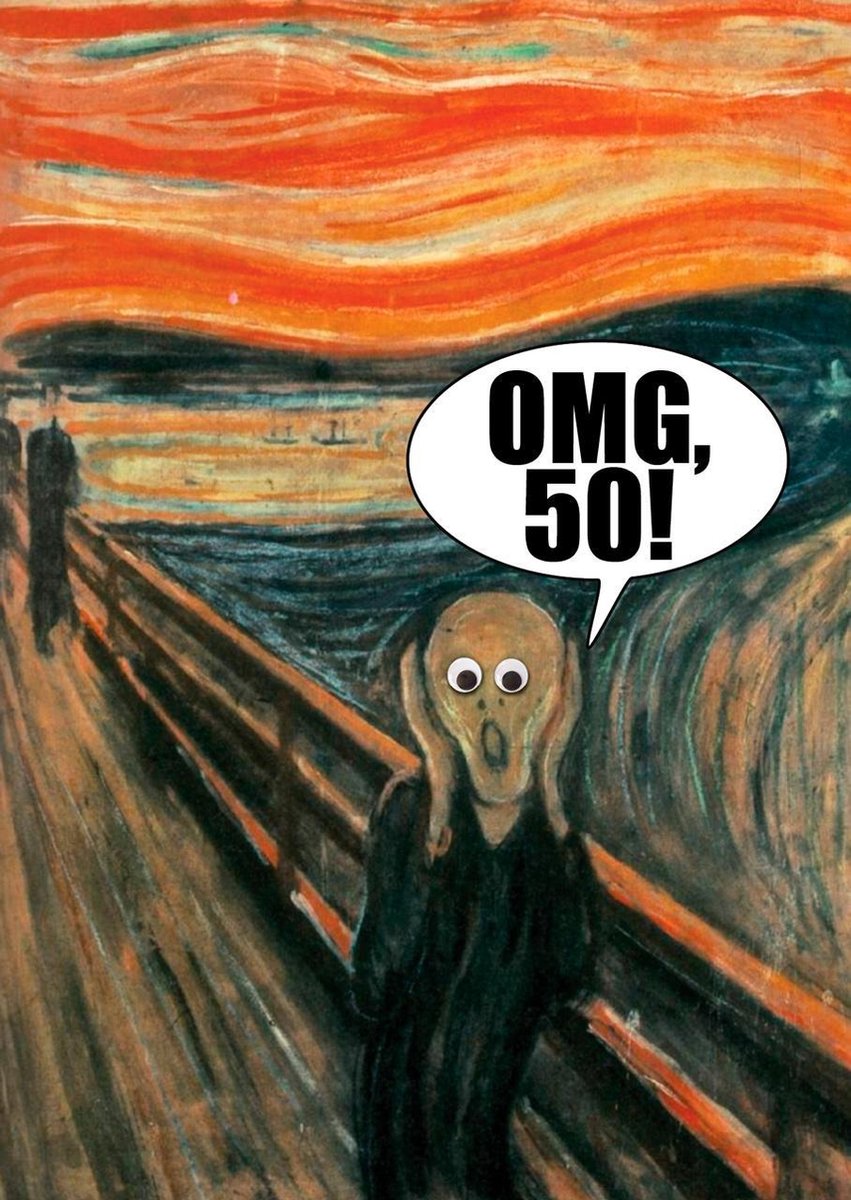 Grappige verjaardagskaart 50 jaar - set van 8 dezelfde ansichtkaarten -  "OMG 50!"... | bol.com