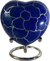 Mini urn hart Blue with grey stripes 14288