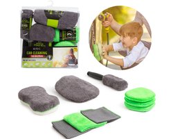 Complete Autowas Set Microvezel - 9 delige set - Autowasset Autopoetsdoeken - Autowas Producten - Motorfiets Wassen Motor en Auto Poetsen