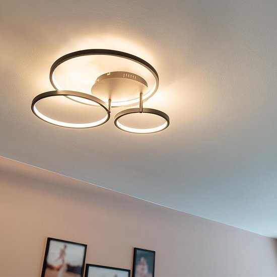 QAZQA rondas - Moderne LED Dimbare Grote plafondlamp met Dimmer - 1 lichts  - L 770 mm... | bol.com