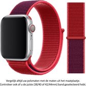 Rode Nylon Horloge Band voor Apple Watch 1/2/3/4/5 & Nike+, 42mm & 44mm "Mannenbreedte" Series - Zacht Geweven Nylon - 42 mm en 44 mm - Rood - 4You Webventures