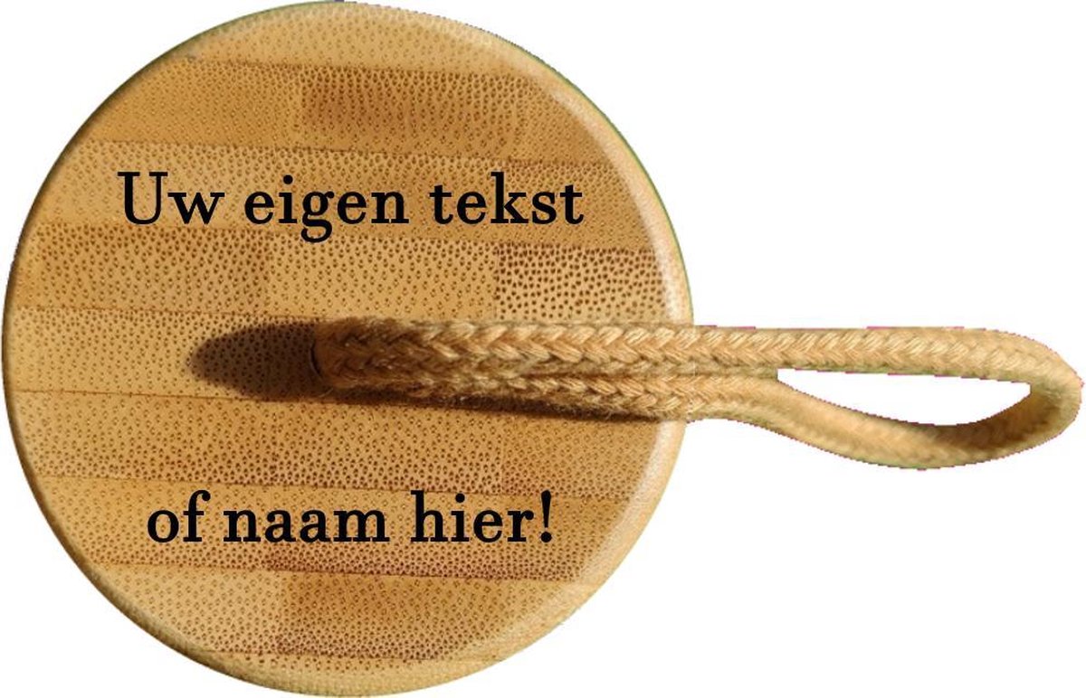 Gepersonaliseerde bamboe thermofles met uw eigen tekst of naam - drinkfles - Ook eigen ontwerp is mogelijk — cadeau in Eigen foto/tekst - foto 2