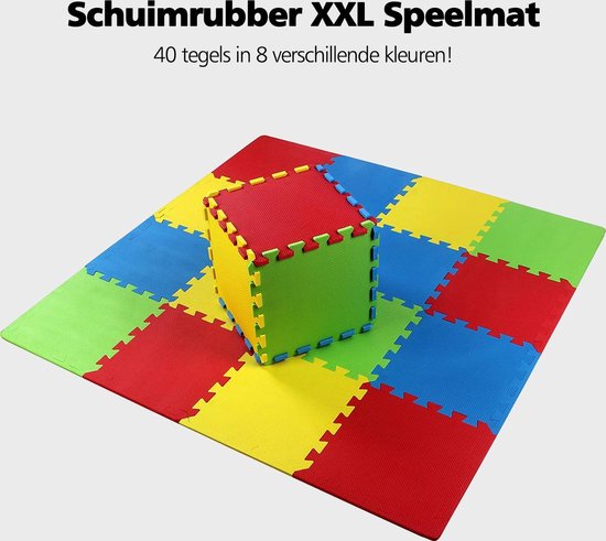 SWILIX ® Multicolor Speelmat Puzzelmat XL - 40 - delig Puzzel van Schuim Vloer Tegels - 240 x 150 cm - 3.6 m²   - Zacht en Dik EVA Foam - Antislip en Waterafstotend Speelkleed