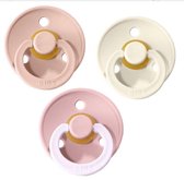 Bibs fopspeen 0-6 maanden|Set 3 Stuks|Maat 1 | Blush, Blush Glow in the dark, Ivory White *