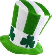 PARTY PLAY - Groen-wit hoge hoed St Patrick's Day - Hoeden > Hoge hoeden