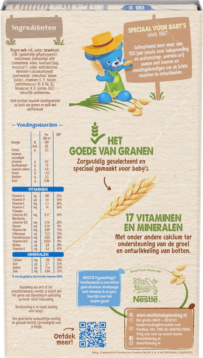 Nestlé Pyjamapapje Vanille - Babyvoeding Babypap 6+ maanden - 4 stuks 3x250ml (totaal 12 porties) van NeS — afbeelding 3