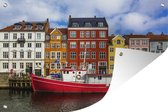 Muurdecoratie Kleurrijke Scandinavische huizen - 180x120 cm - Tuinposter - Tuindoek - Buitenposter