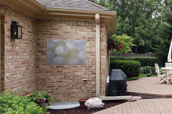 Mozzarella est immergé dans l'affiche de jardin d'eau 90x60 cm - Toile de jardin / Toile d'extérieur / Peintures pour l'extérieur (décoration de jardin)