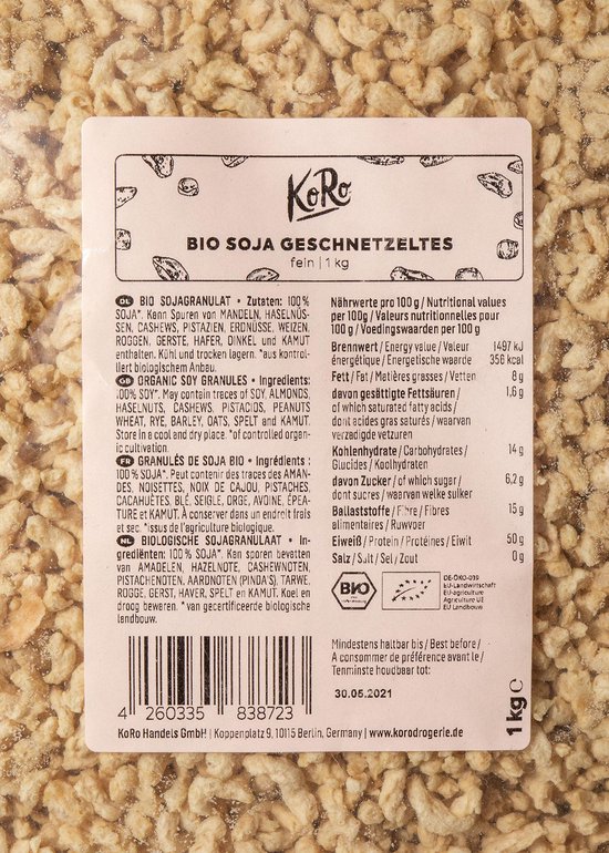 KoRo | Soja tranché bio fin | 1 kg