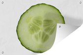 Muurdecoratie Close-up van een plakje komkommer - 180x120 cm - Tuinposter - Tuindoek - Buitenposter