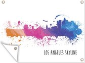 Tuinschilderij Los Angeles - Skyline - Verf - 80x60 cm - Tuinposter - Tuindoek - Buitenposter