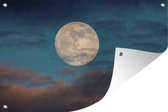Muurdecoratie Maan - Wolken - Nacht - 180x120 cm - Tuinposter - Tuindoek - Buitenposter