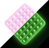 Pop It Glow in the dark Fidget Toy Vierkant Groen