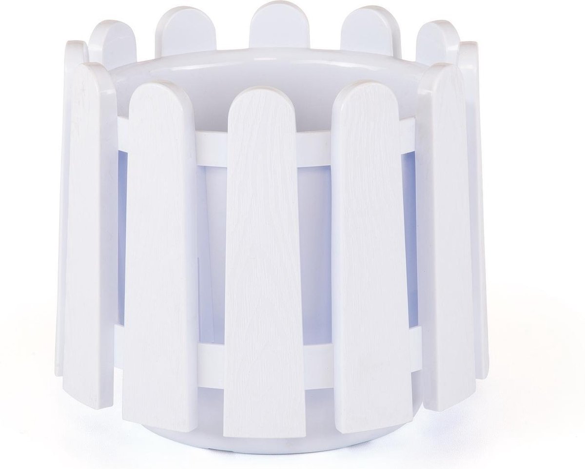 Witte ronde bloembak & waterdrainage 6.6L smart-pot bloempot UV bestendig