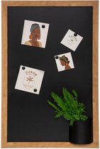 Atmosphera krijtbord met kunstplant met 4 magneten - Schoolbord - H90 x 58cm