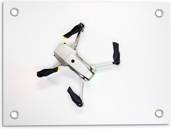 Tuinposter – Bovenaanzicht van Drone op Witte Achtergrond - 40x30cm Foto op Tuinposter  (wanddecoratie voor buiten en binnen)
