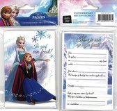 12 Uitnodigingskaartjes met envelop - Frozen - "Ik geef een feest!"  - 9 x 13.5 cm