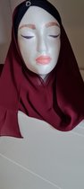 Instant Hijab | Hoofddoek | Comfortabele Omslagdoek | Chiffon | One Size | Maroon / Donkerrood |