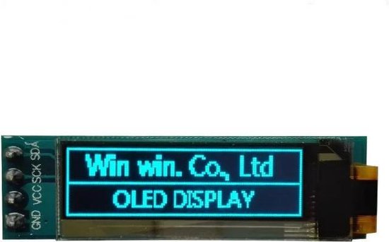 OTRONIC® Mini OLED display blauw 0.91 inch 128x32 I2C voor Arduino | ESP8266 | ESP32 | Raspberry Pi
