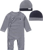 Noppies SET(2delig) Playsuit Noorvik Navy stripe met Muts - 44