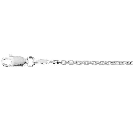 YO&NO - Ketting - Zilver - Anker gediamanteerd -  1,6 mm -  41 + 4 cm - Zilver 925