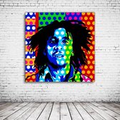 Pop Art  Bob Marley Poster - 90 x 90 cm Fotopapier Mat 180 gr - Popart Wanddecoratie
