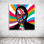 Pop Art Steve Jobs Acrylglas - 80 x 80 cm op Acrylaat glas + Inox Spacers / RVS afstandhouders - Popart Wanddecoratie