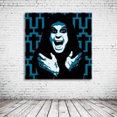 Pop Art Ozzy Osbourne Canvas - 90 x 90 cm - Canvasprint - Op dennenhouten kader - Geprint Schilderij - Popart Wanddecoratie