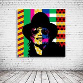 Pop Art Michael Jackson XL Acrylglas XL - 100 x 70 cm op 10 mm dik Acrylaat glas + Inox Spacers / RVS afstandhouders - Popart Wanddecoratie