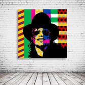 Pop Art Michael Jackson Acrylglas - 100 x 70 cm op Acrylaat glas + Inox Spacers / RVS afstandhouders - Popart Wanddecoratie