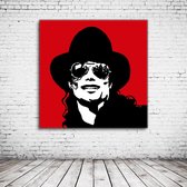 Pop Art Michael Jackson Canvas - 80 x 80 cm - Canvasprint - Op dennenhouten kader - Geprint Schilderij - Popart Wanddecoratie