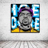 Ice Cube Pop Art Poster in lijst - 95 x 95 cm Fotopapier Mat 180 gr Framed - Popart Wanddecoratie