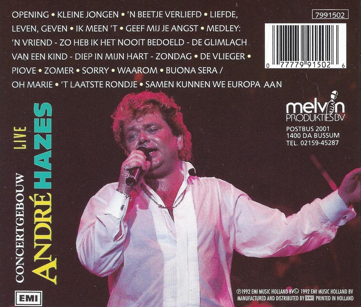 André Hazes ‎– Concertgebouw Live (CD), André Hazes | CD (album ...