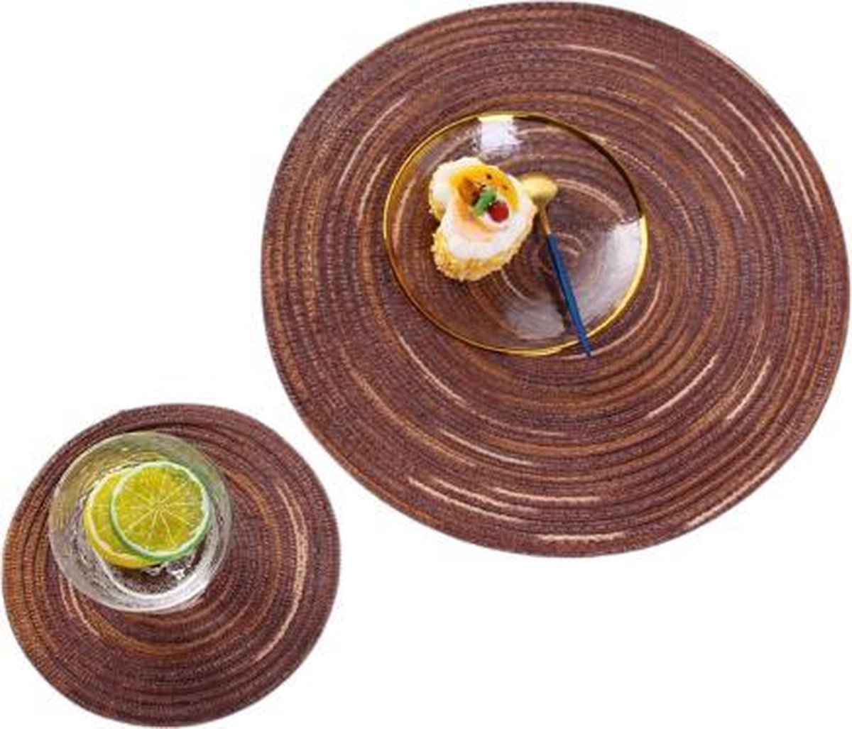 Placemat Kunststof Tafelkleed Onderlegger Rond Decoratieve Placemats