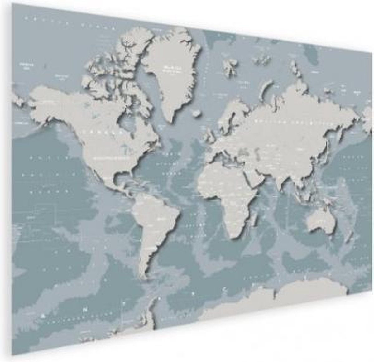Wereldkaart Geometrisch - Poster op fotopapier