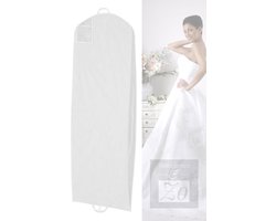 Kledinghoes Trouwjurk - Beschermhoes Trouwjurk - Wit - Extra lang 200 cm - Opvouwbaar | incl. verzendkosten