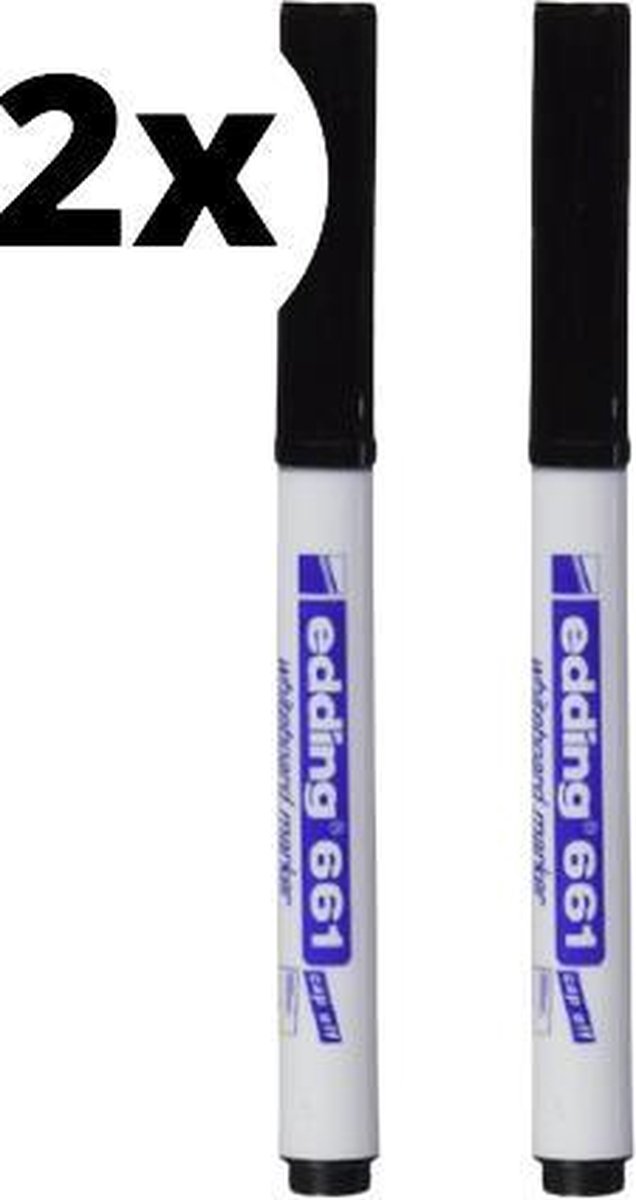 Edding Whiteboard markers Zwart stiften 661 2 stuks