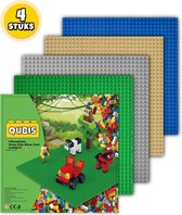 Plaques de construction compatibles avec LEGO - Set complet de 4 pièces - Vert, Gris, Bleu, Sable - Plaque de construction - Plaque de base
