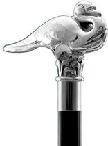 MadDeco - Zwaan - Beukenhouten wandelstok met zilver verguld handvat - Italiaans design