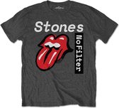 The Rolling Stones Heren Tshirt -L- No Filter Text Grijs