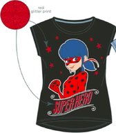 Miraculous ladybug t-shirt - zwart - Maat 110 / 5 jaar