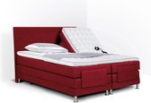 Boxspring Flanny compleet, merk Olympic Life®, elektrisch verstelbaar, 200 x 200 cm, bordeaux, 18-delig