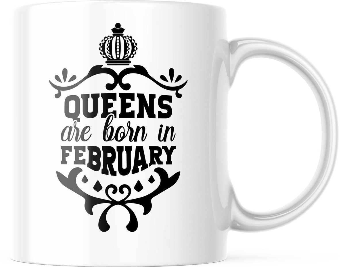 Verjaardag Mok Queens are born in february